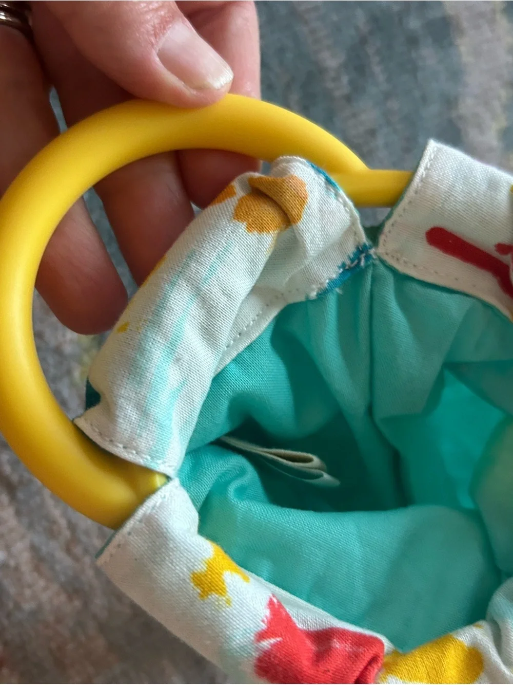 Lovevery organic cotton sensory pouch from “the thinker” kit age 11-12 months